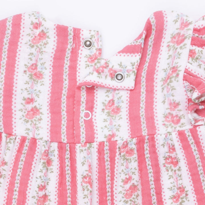 Ruffle Sleeve Romper - Suzie Floral Stripe