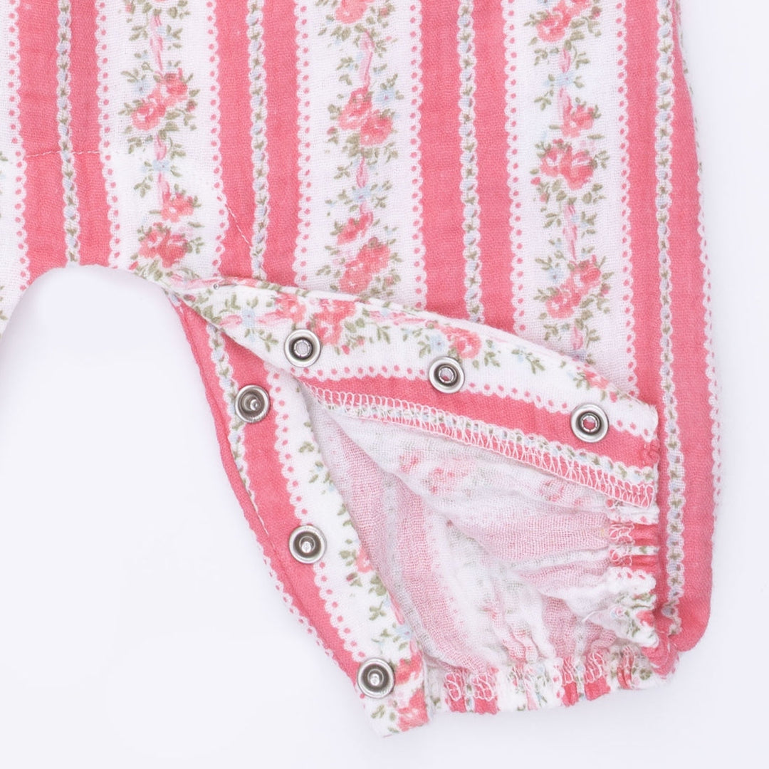 Ruffle Sleeve Romper - Suzie Floral Stripe