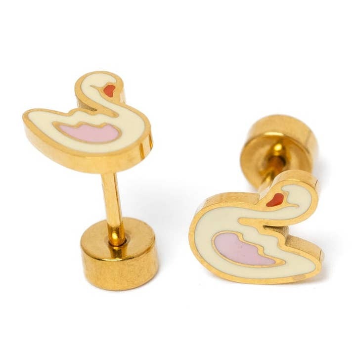 Hypoallergenic Swan Earrings