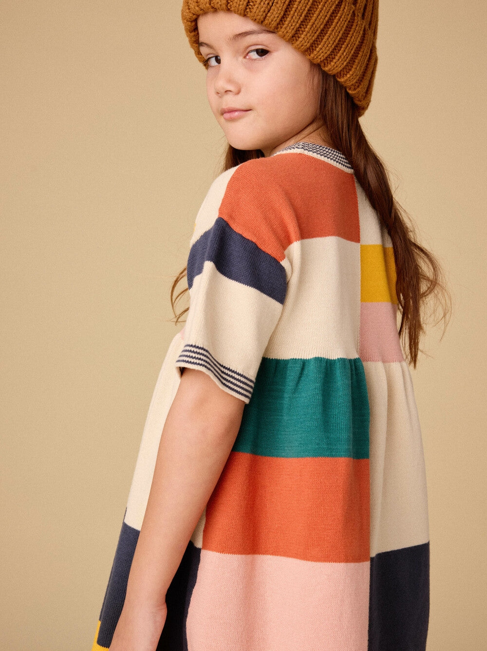 Almond Colorblock Sweater Dress