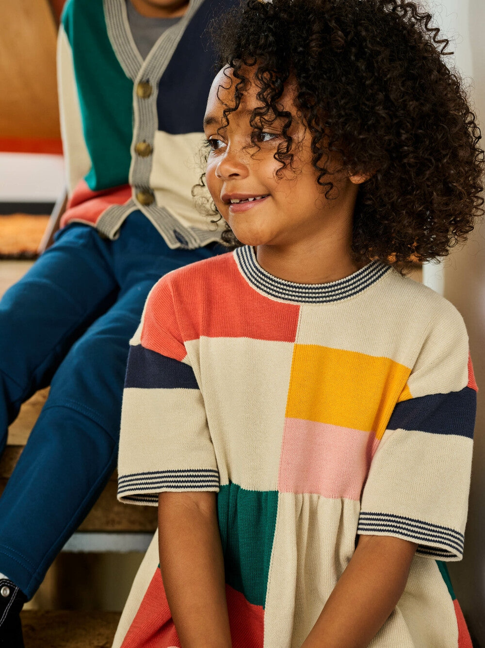 Almond Colorblock Sweater Dress