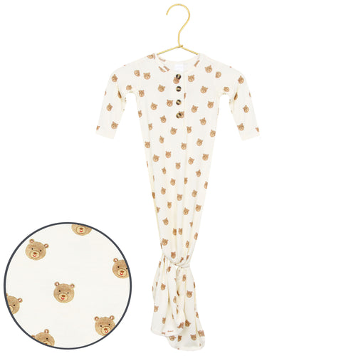 Teddy Knotted Gown newborn-3 months