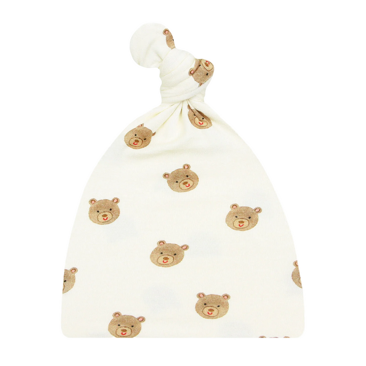 Teddy Top Knot Hat (Newborn-3M)