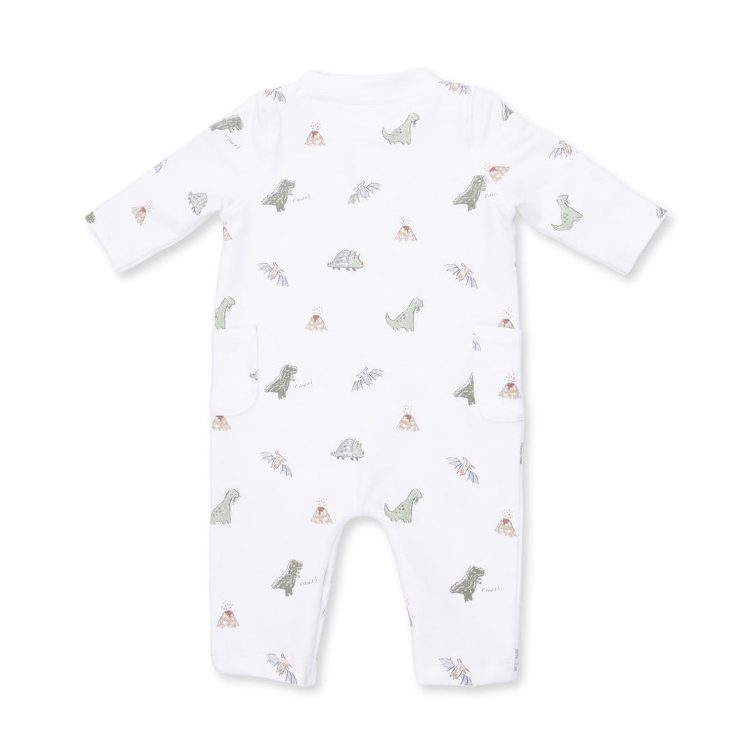 French Terry Romper - Off White Dinos