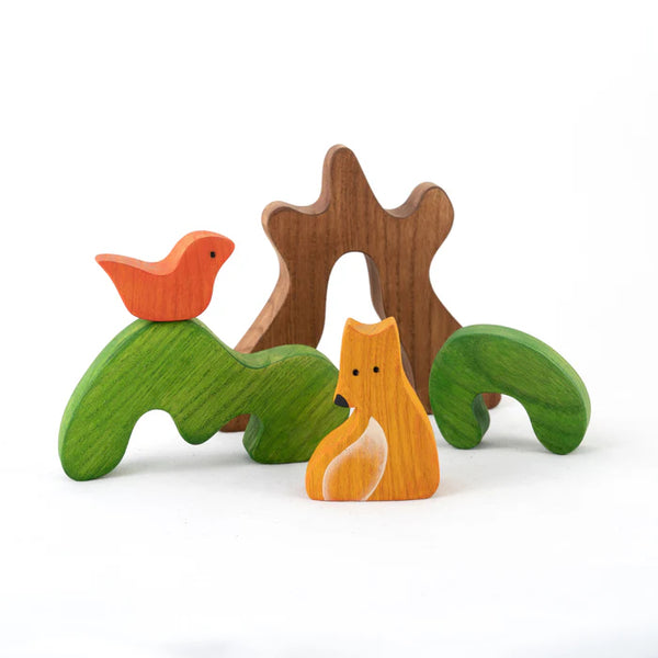 Wooden Tree Puzzle Toy with Fox