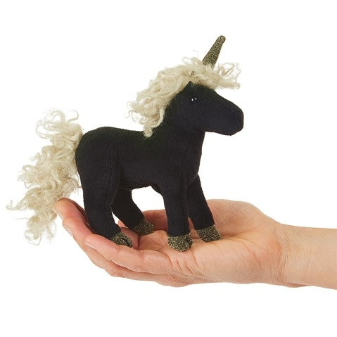 Mini Black Unicorn Puppet