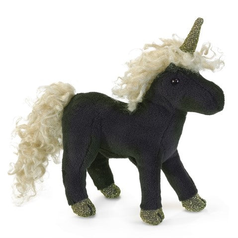 Mini Black Unicorn Puppet