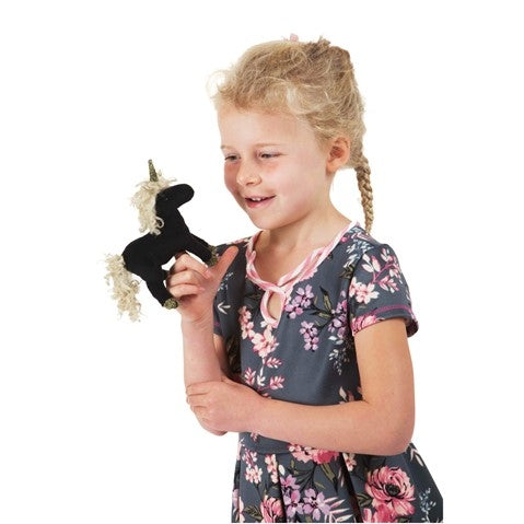 Mini Black Unicorn Puppet