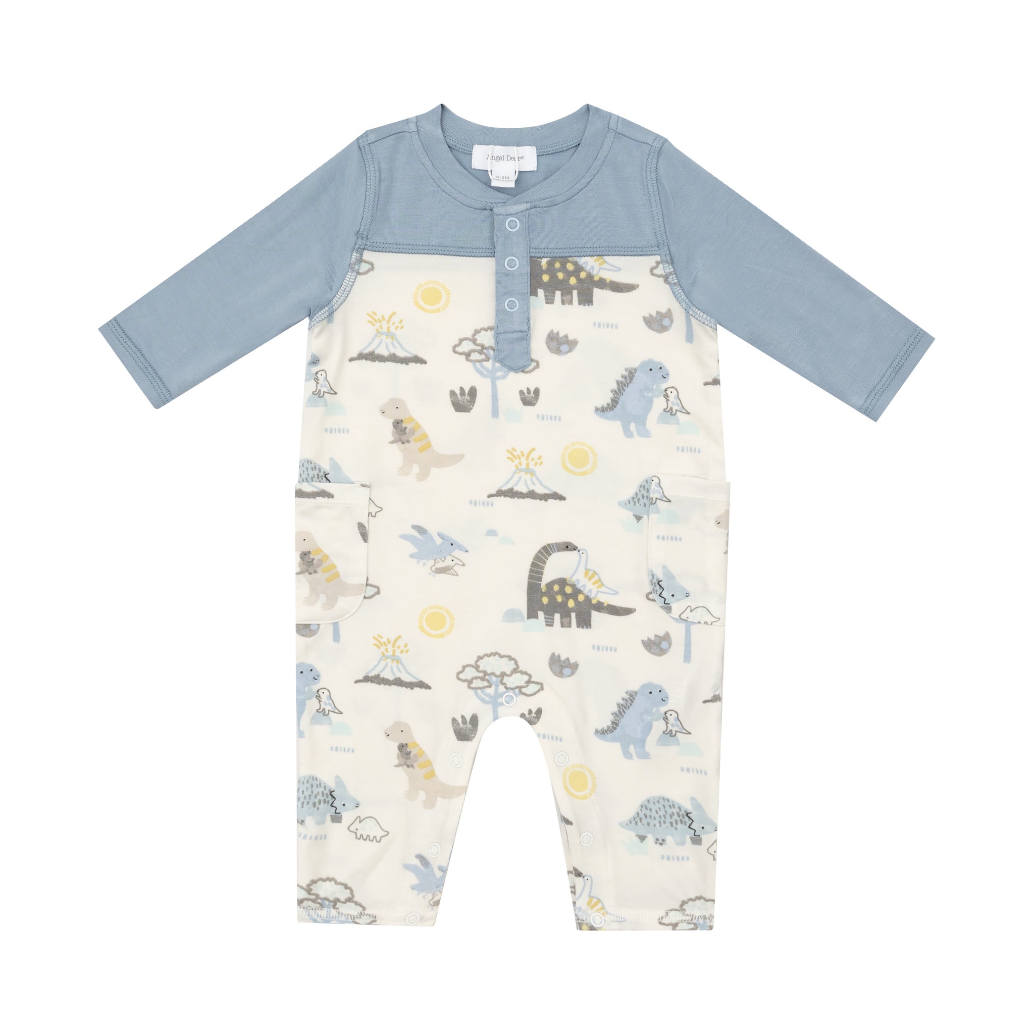 Baby Love Dinos Contrast Sleeve Romper