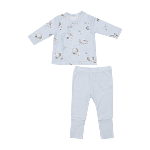 Gray Elephants Blue TMH Top + Pant Set