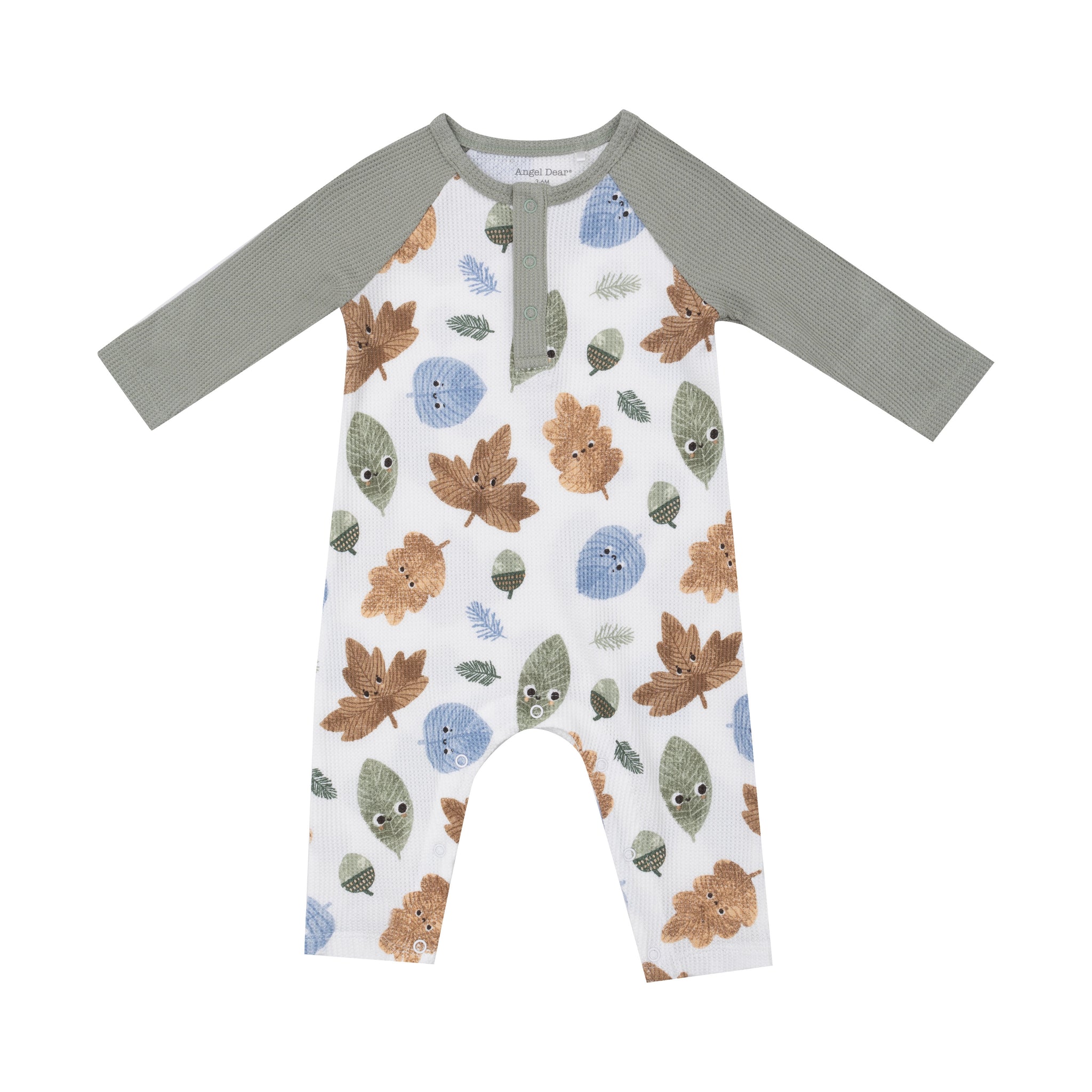 Cuddly Leaves L/S Henley Romper