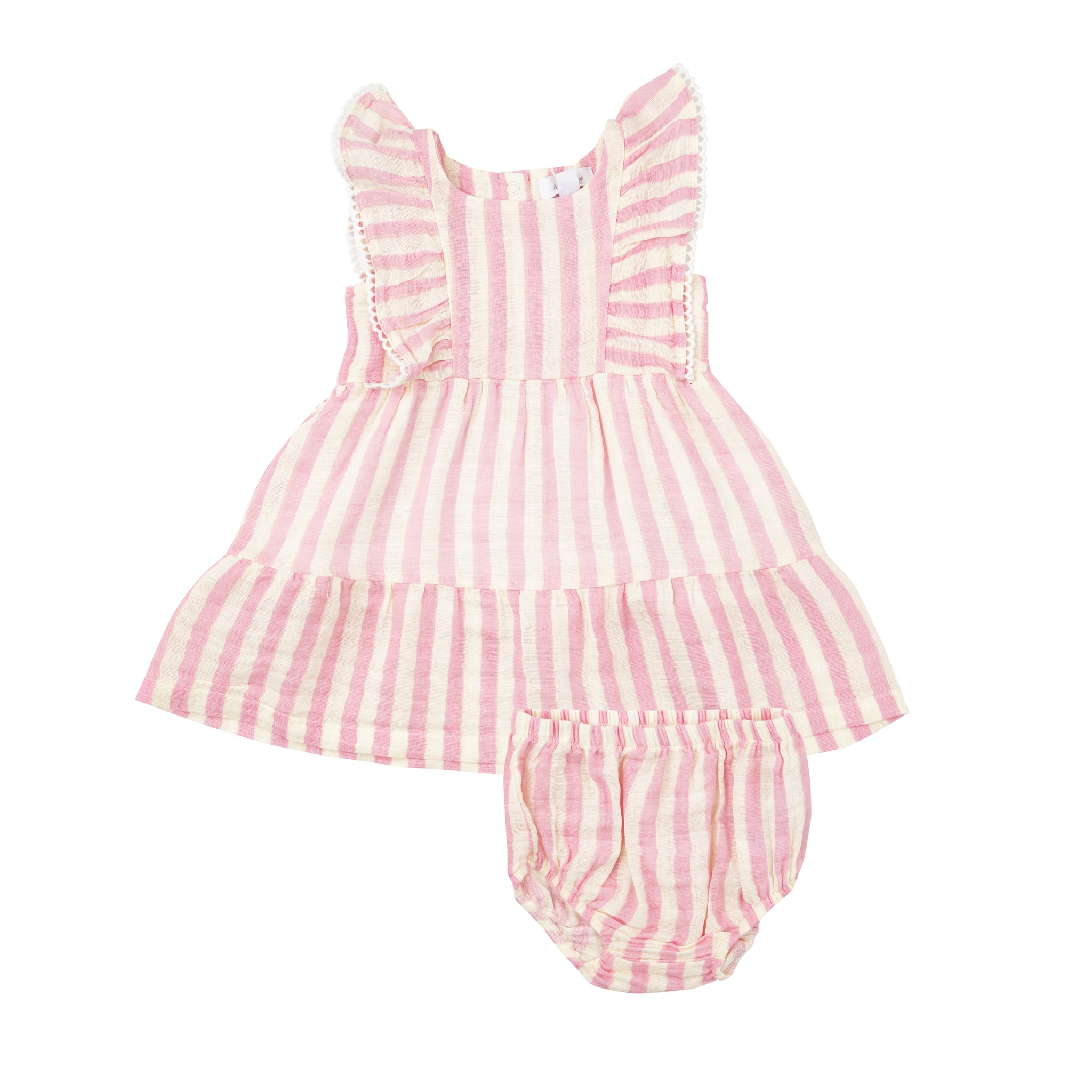 Pink Stripe Picot Dress