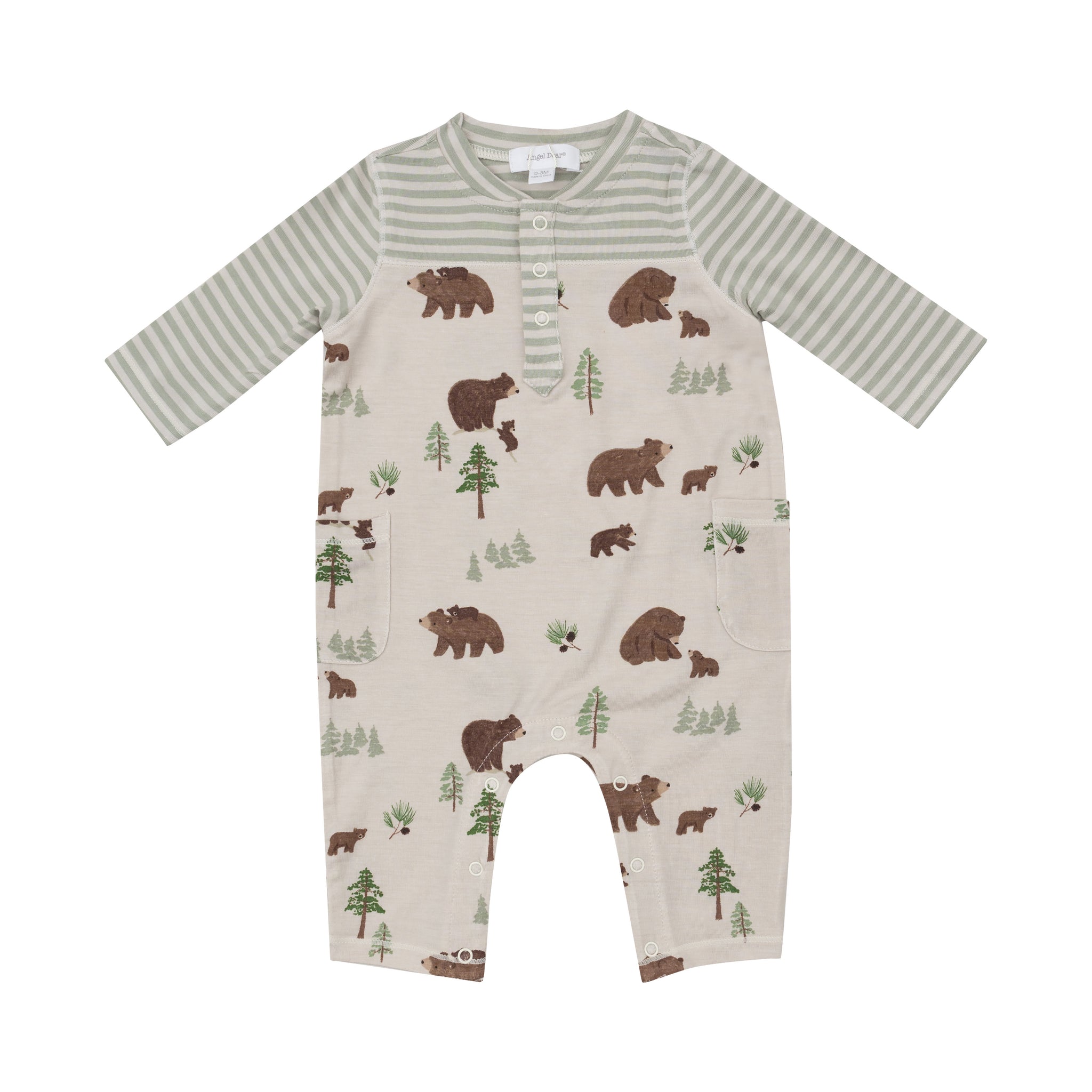 Sweet Bears Contrast Sleeve Romper