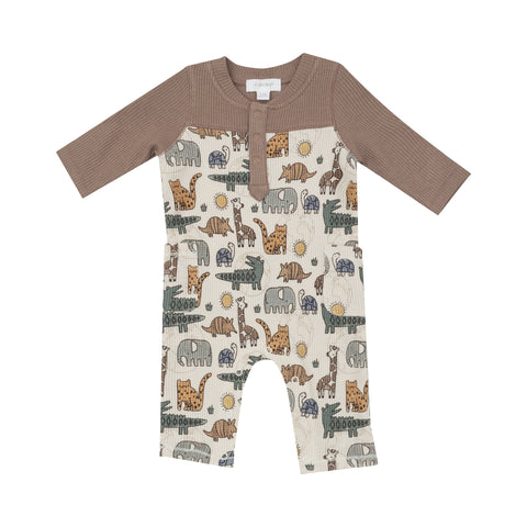 Safari Sketchbook Contrast Sleeve Romper