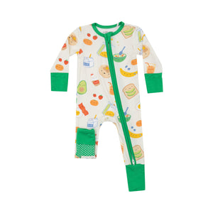 Breakfast Time 2 Way Zip Footless Romper