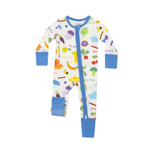 Learning Colors 2 Way Zip Footless Romper