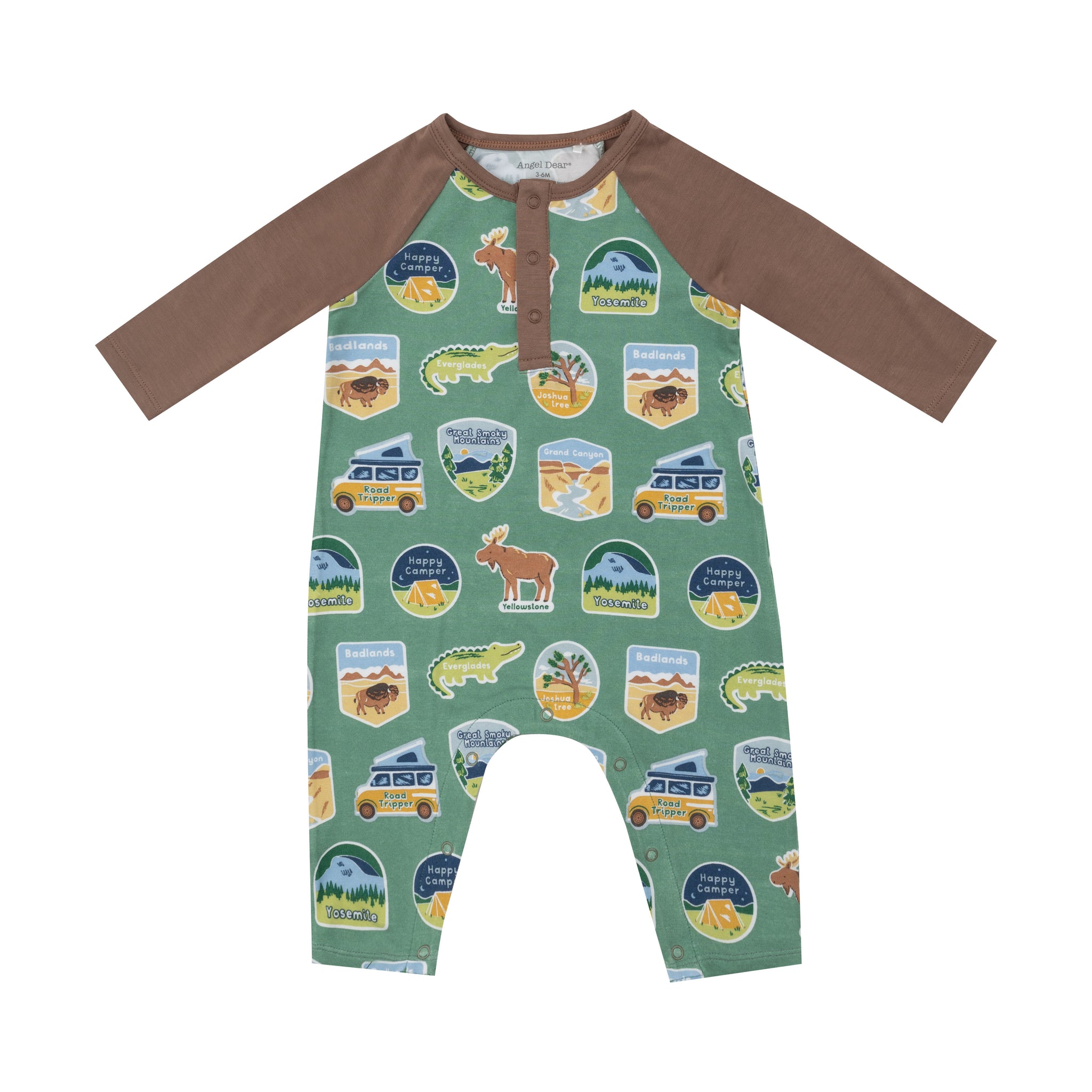 National Park Stickers L/S Henley Romper