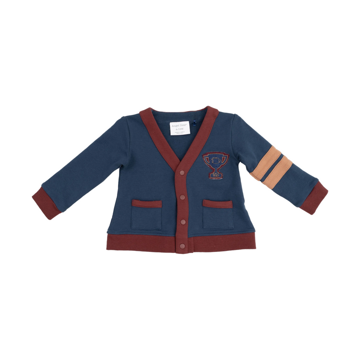 Varsity French Terry Cardigan - Insignia Blue