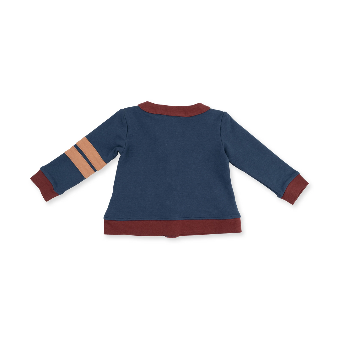 Varsity French Terry Cardigan - Insignia Blue