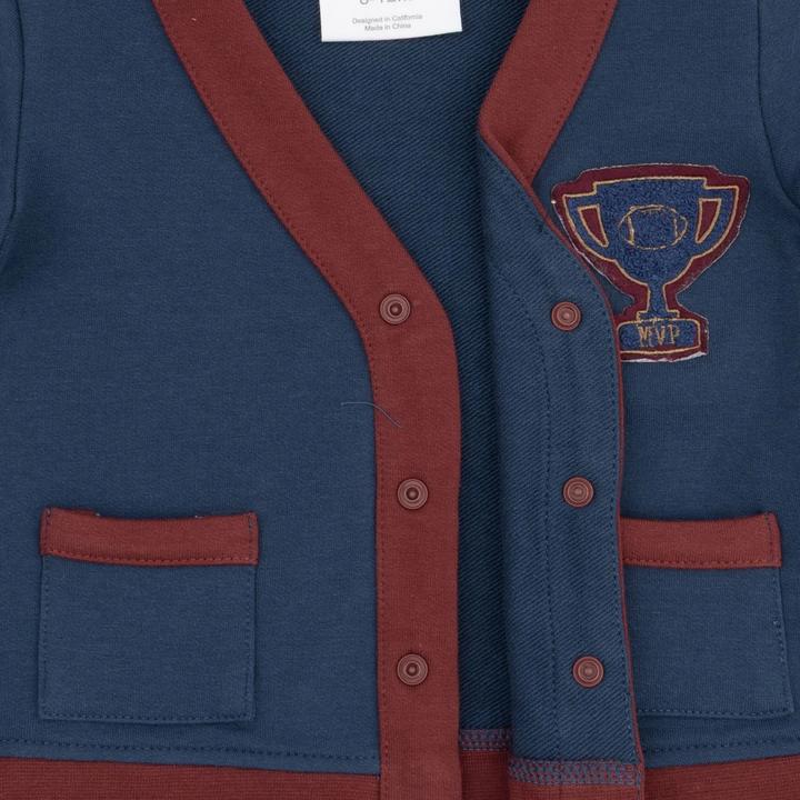 Varsity French Terry Cardigan - Insignia Blue