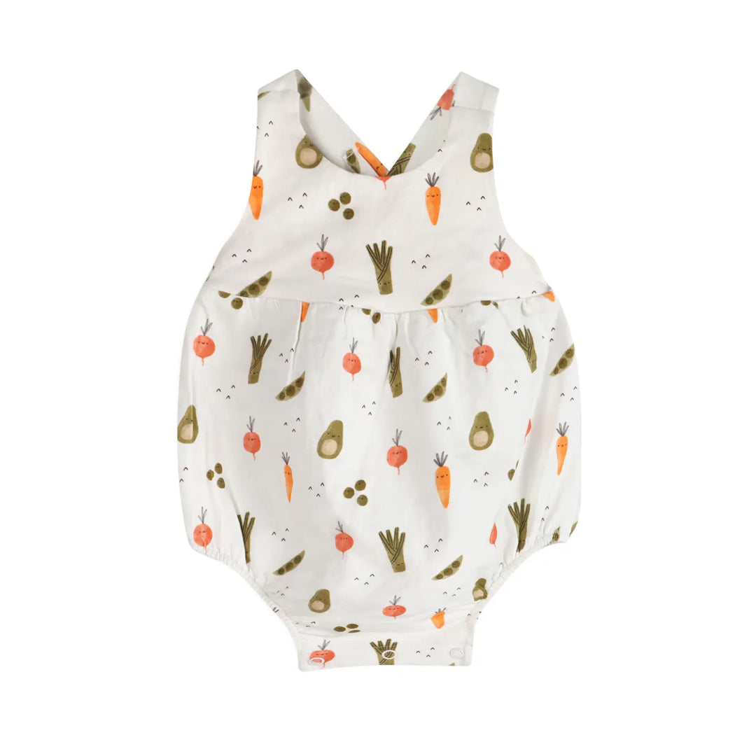 Veggies Baby Strappy Bodysuit & Hat Set - Natural