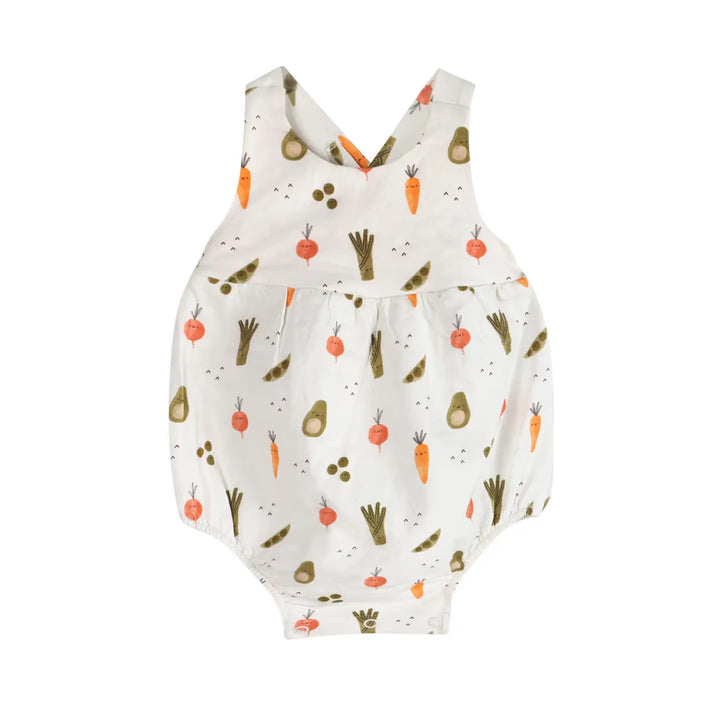 Veggies Baby Strappy Bodysuit & Hat Set - Natural