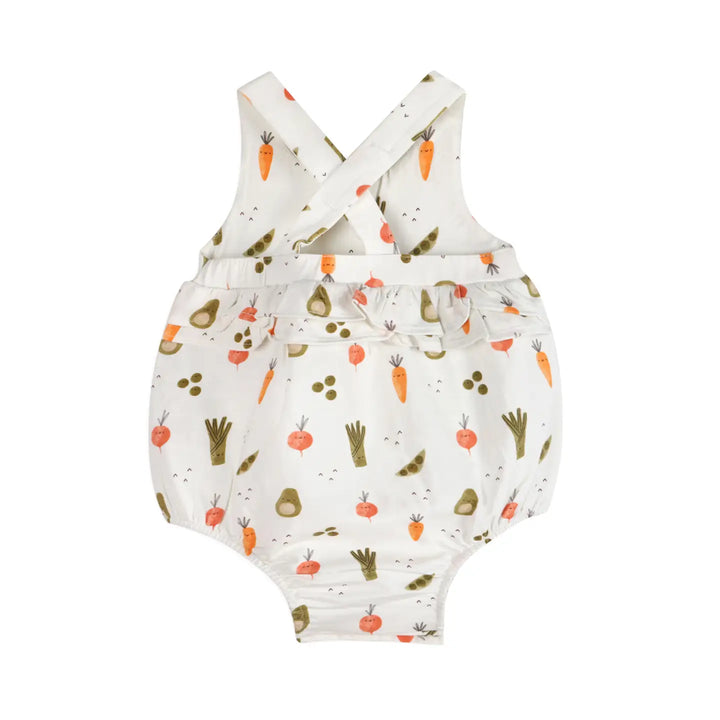 Veggies Baby Strappy Bodysuit & Hat Set - Natural