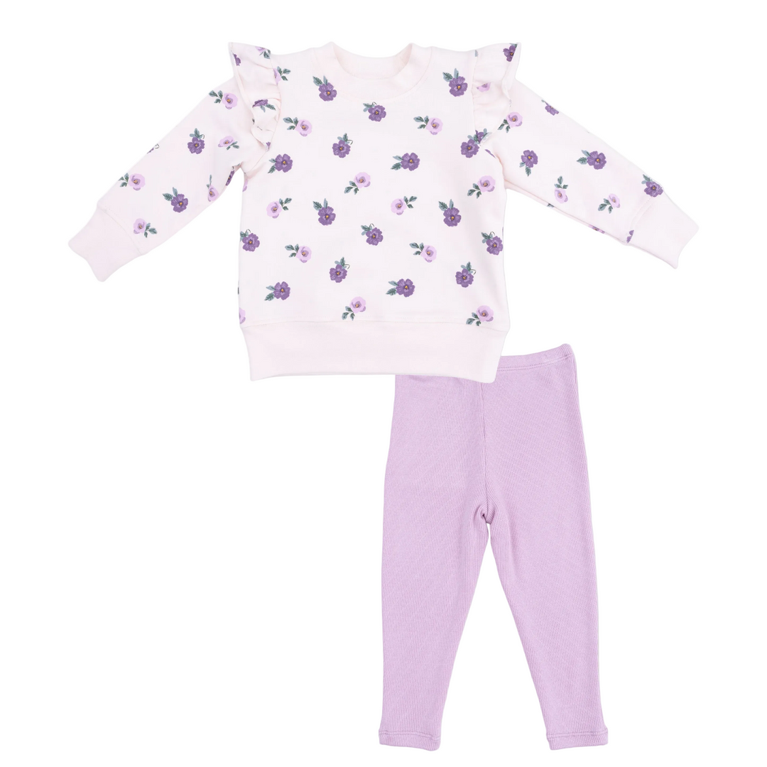 Ruffle Sweatshirt + Leggings - Violetta Floral
