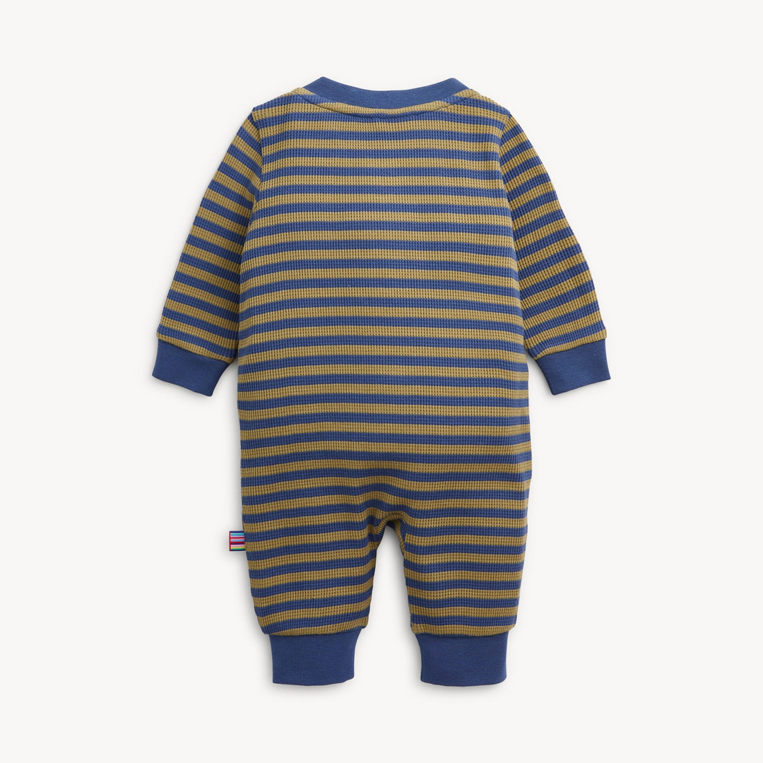 Waffle Romper - Green Stripe