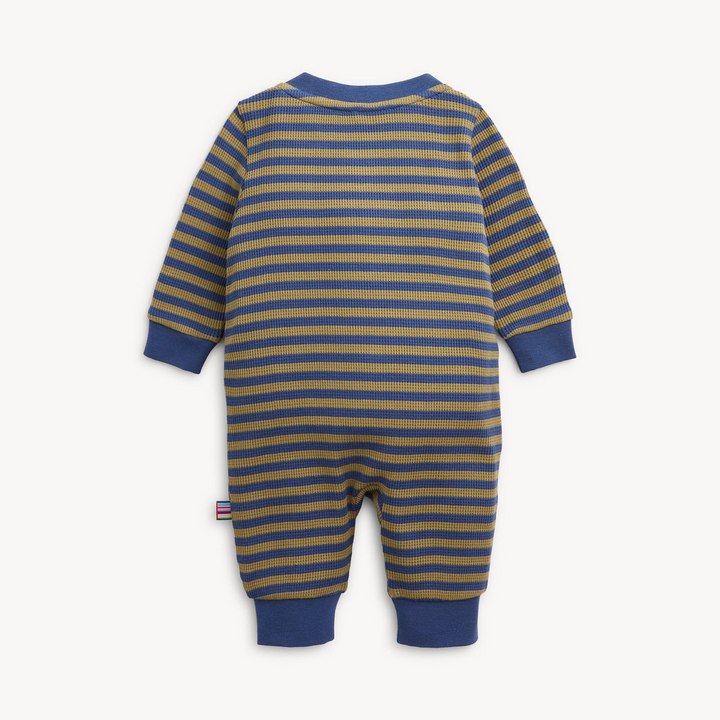 Waffle Romper - Green Stripe