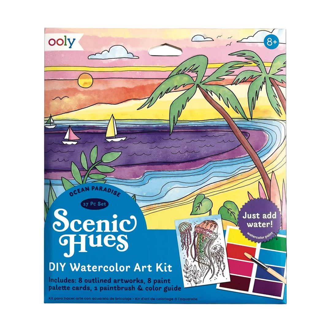 Scenic Hues DIY Watercolor Art Kit: Ocean Paradise