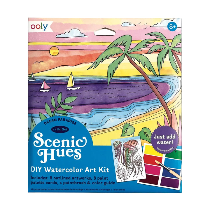 Scenic Hues DIY Watercolor Art Kit: Ocean Paradise