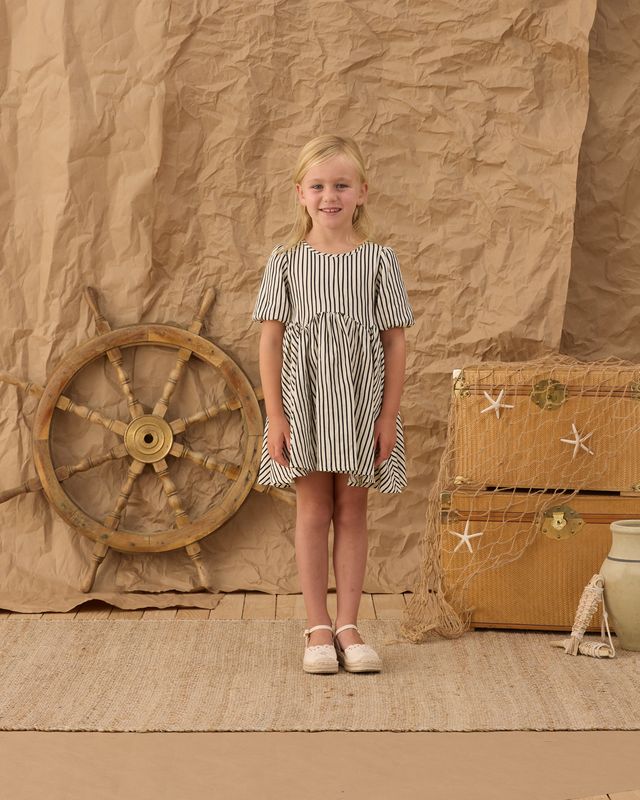 Natural Wavy Stripe Rose Dress