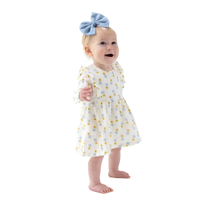 Western Sunflower Ruffle L/S Bubble with Skirt