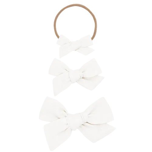 Classic Bow Headband - White