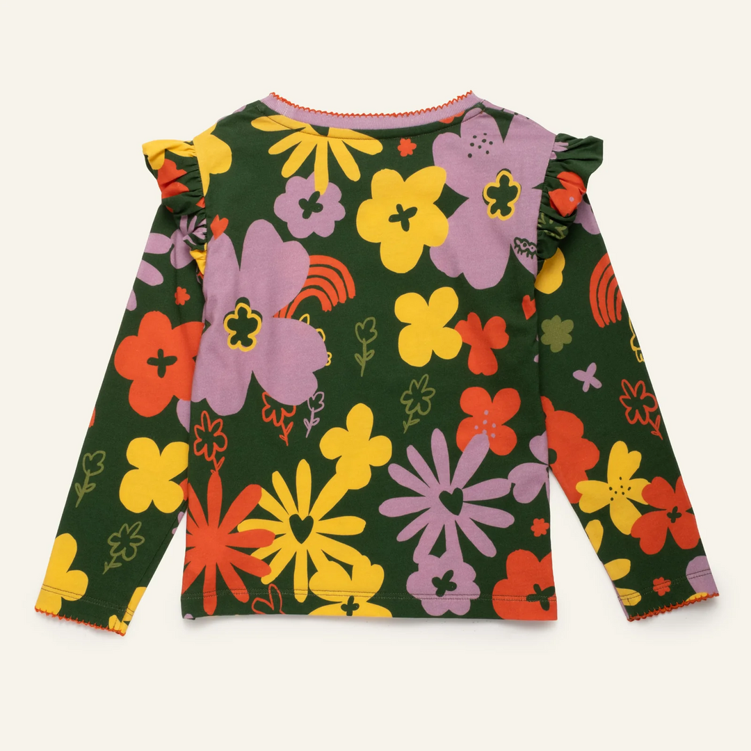 Long Sleeve Tee - Green Wildflower
