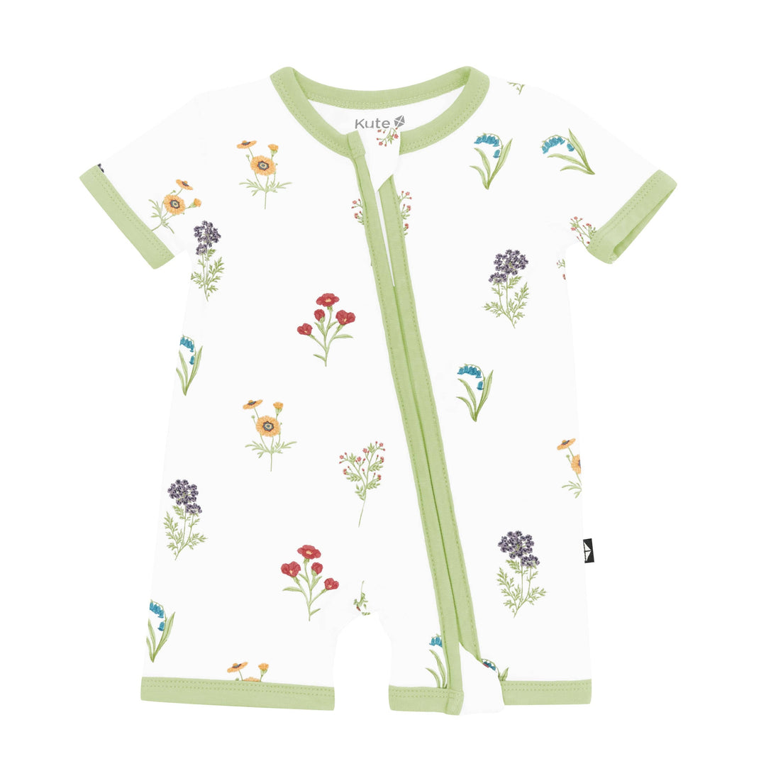 Zipper Shortall Romper - Wildflower