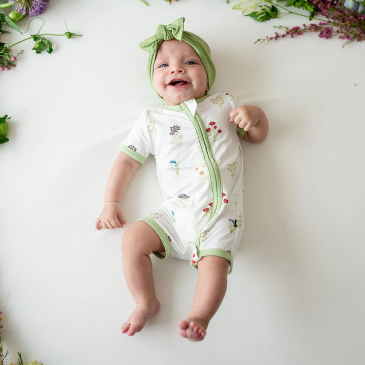 Zipper Shortall Romper - Wildflower