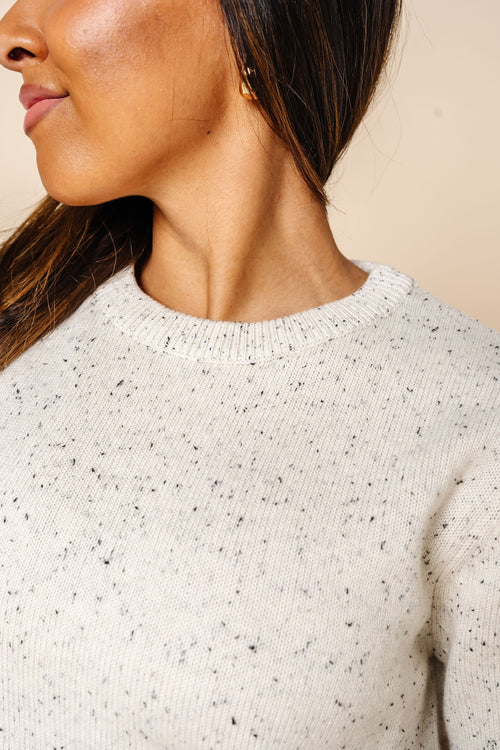 Cream Speckle Knit Women's S/S Tee