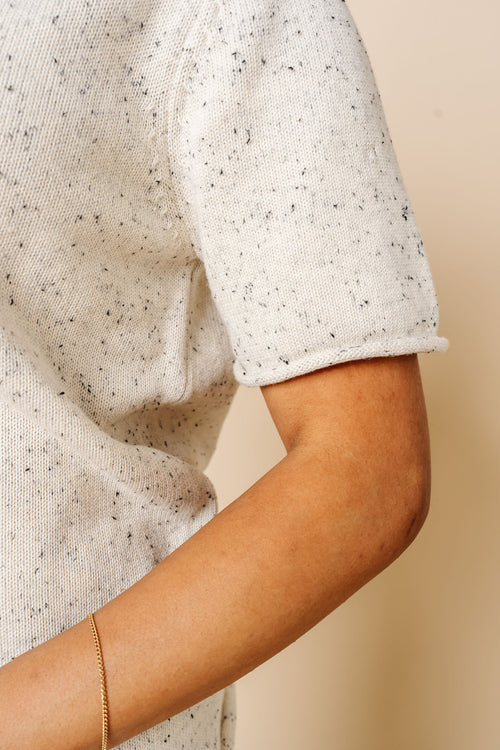 Cream Speckle Knit Women's S/S Tee