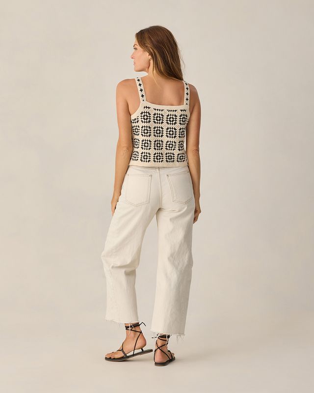 Natural Abstract Crochet Tank