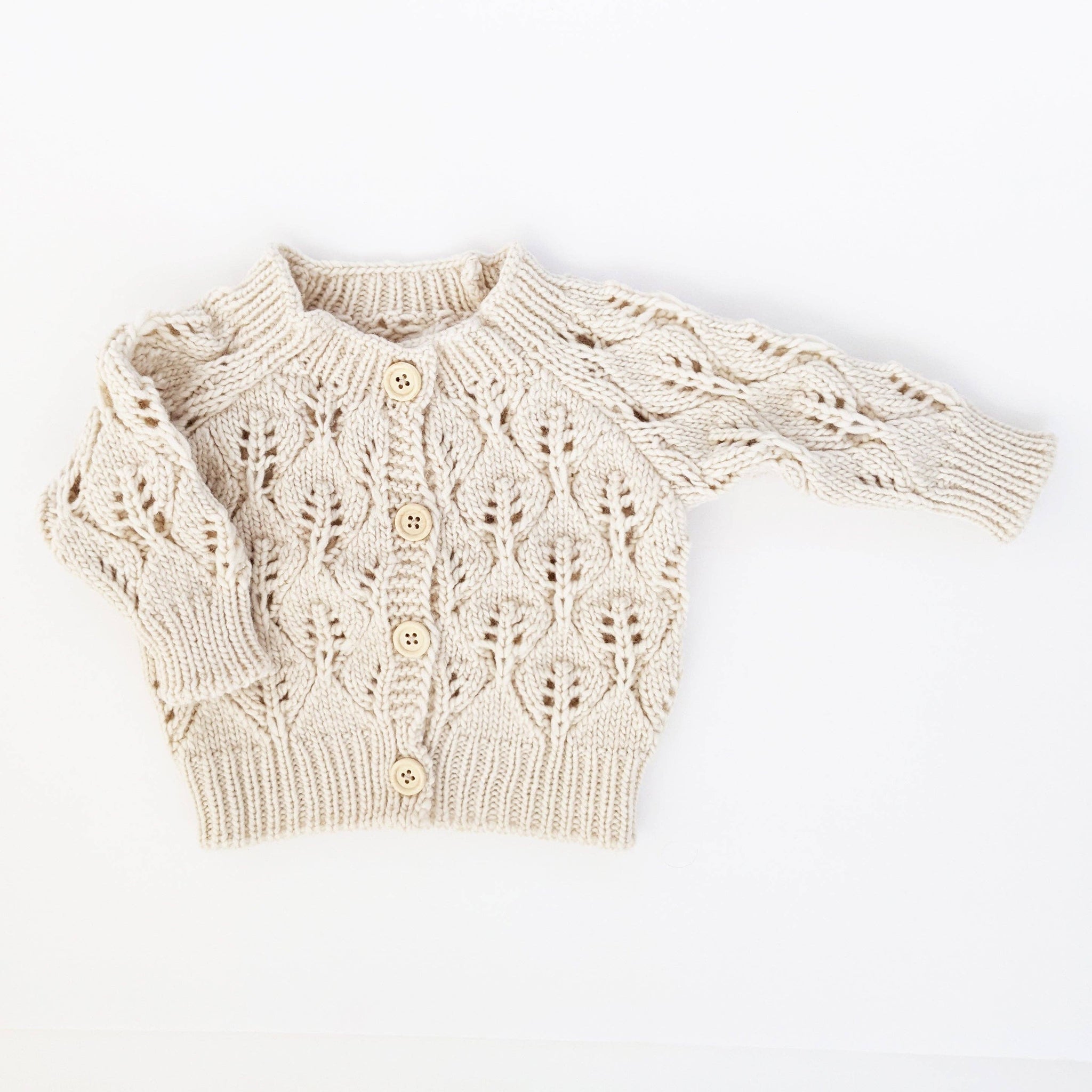 Leaf Lace Knit Cardigan Sweater