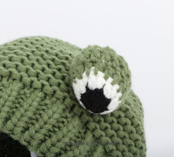 Green Frog Knit Hat (0-12 months)