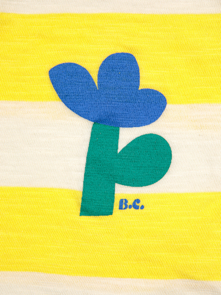 Yellow Stripes Ruffle T-shirt