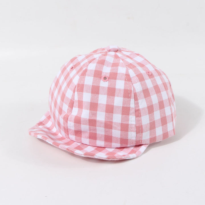 Gingham Cap Pink 6-18 Months