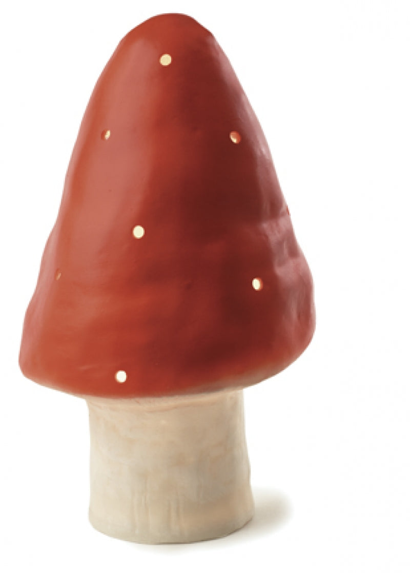 Small Red Retro Mushroom Lamp w/ Plug