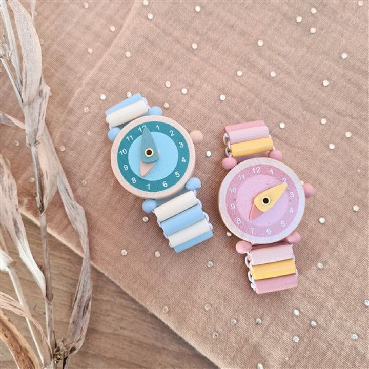 Les Petits Emma Wooden Watch Pink