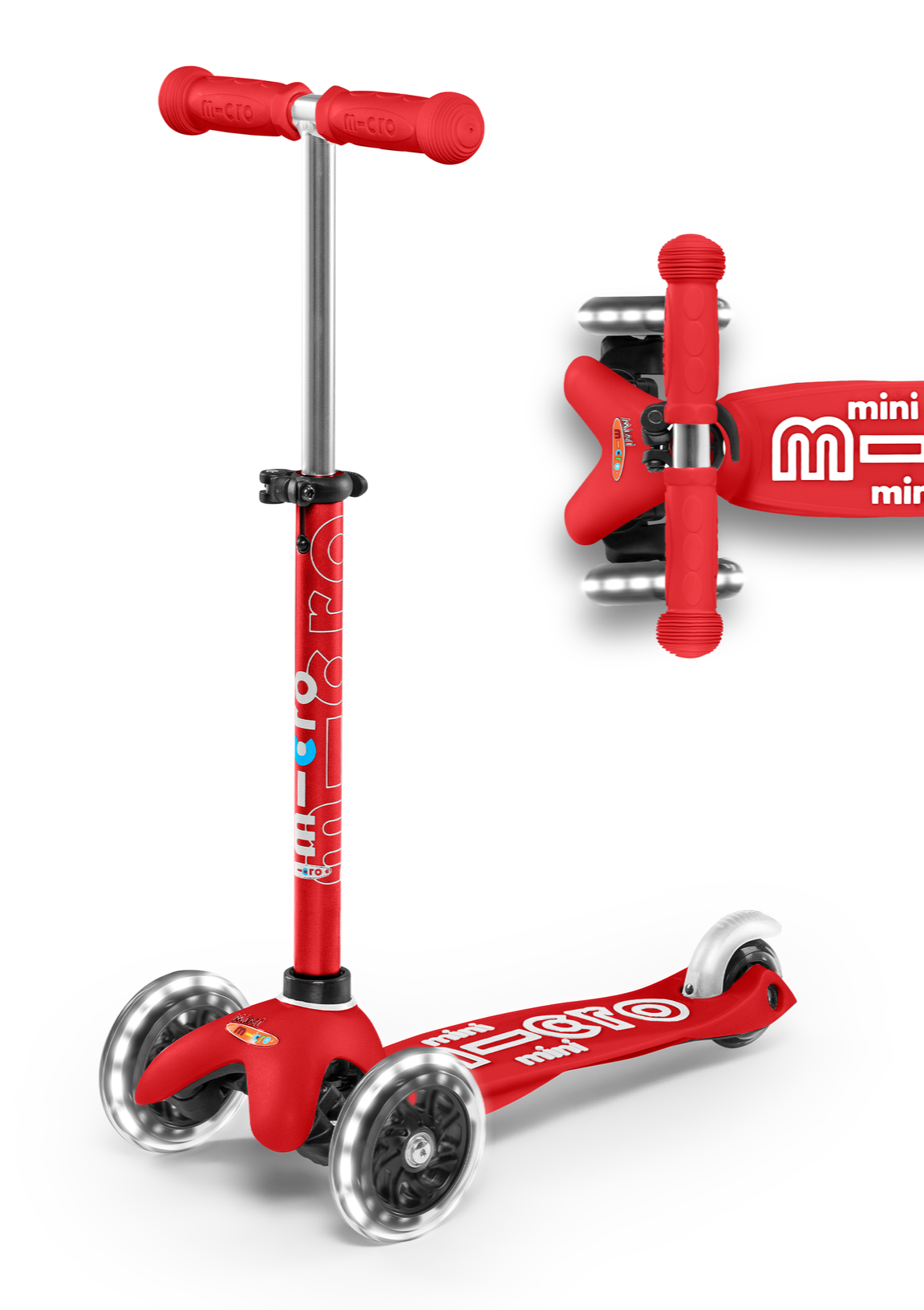 Red LED Micro Mini Deluxe Scooter