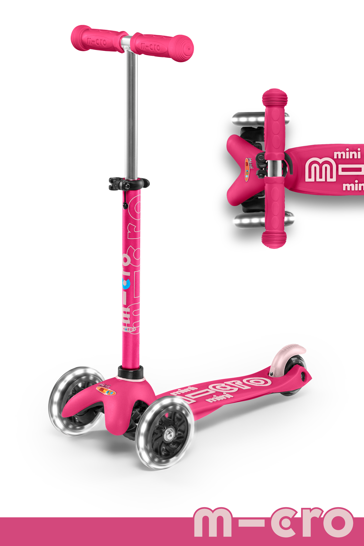 Pink LED Micro Mini Deluxe Scooter (2-5 years)