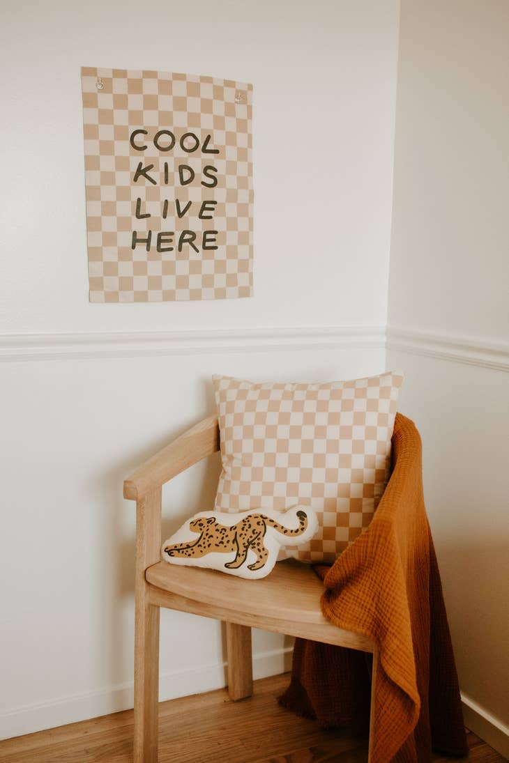 Cool Kids Banner - Checkered Taupe